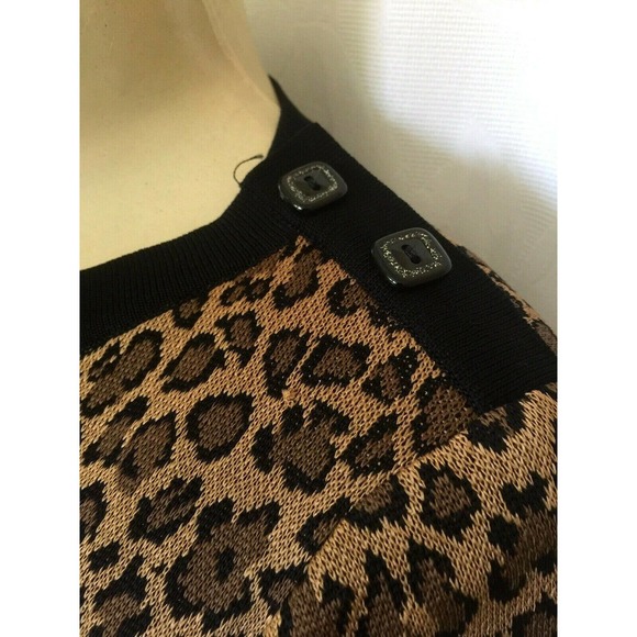 Misook Top Blouse Knit Long Sleeve Animal Print XS - Picture 4 of 5